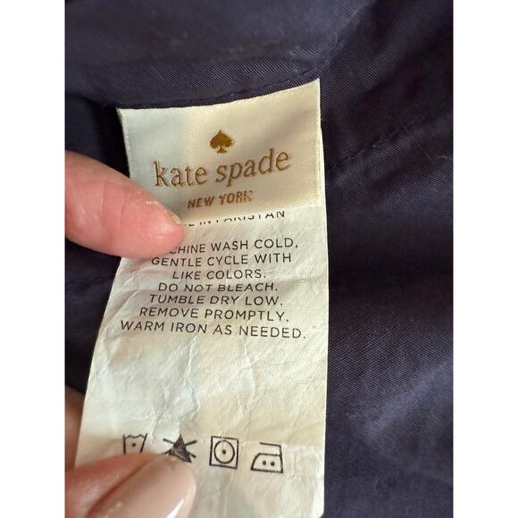Kate Spade Standard Queen Sham Navy White - Picture 4 of 5